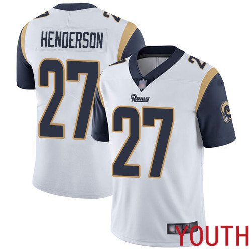 Los Angeles Rams Limited White Youth Darrell Henderson Road Jersey NFL Football #27 Vapor Untouchable->los angeles rams->NFL Jersey